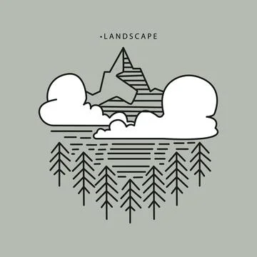 Vector illustration. Flat style. The concept of nature and travel. The pict.. イラスト素材