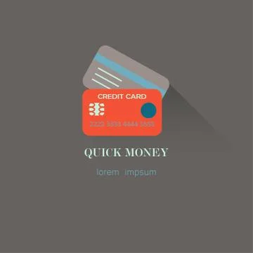 Vector Illustration of flat style credit card icon Stock Illustration
