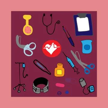 Vector illustration in flat style. Hand drawn elements. イラスト素材