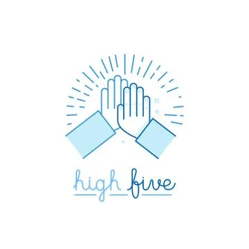 Vector illustration in flat style - high five Stock Illustration
