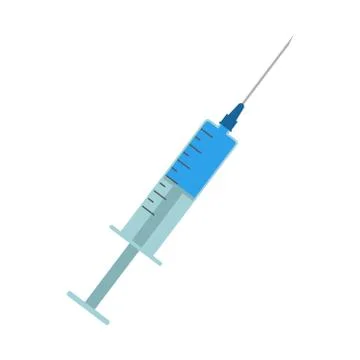 Vector illustration of flat style syringe Icon. Isolated. Stock Illustration