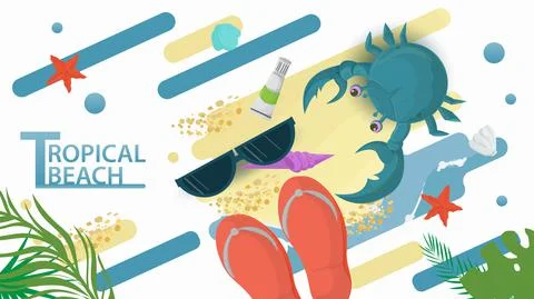 Vector illustration in a flat style on the theme of summer holidays and vacat Stock Illustration