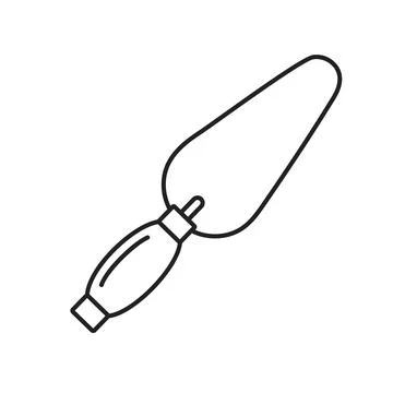 Vector illustration in flat style. Trowel icon, outline in doodle style Ilustración de archivo