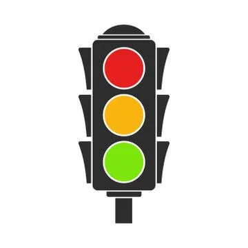 Vector illustration of flat traffic light icon. Stock Illustration