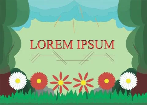 Vector illustration in flat trand style - background with copy space for text Illustrazione stock