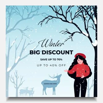 Vector illustration. Flat winter landscape. Snowy backgrounds. Snowdrifts. Stock Illustration