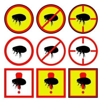 Vector illustration flea icons Stock Illustration