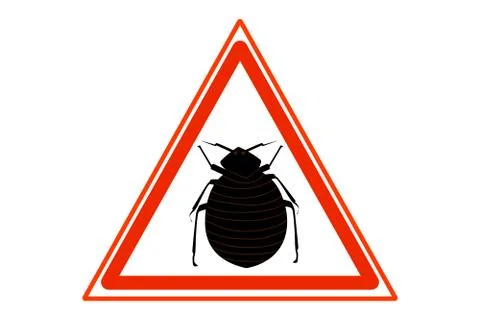 Vector illustration of flea warning sign on a white background. Stock Illustration