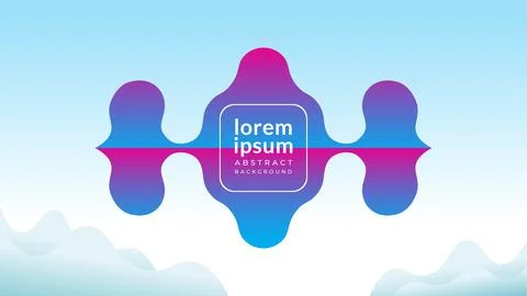 Vector illustration of floating reflected wavy shape in the sky. Abstract b.. Stock-Illustration