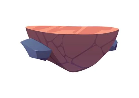 Vector illustration of a floating stone platform for an island game. 스톡 일러스트