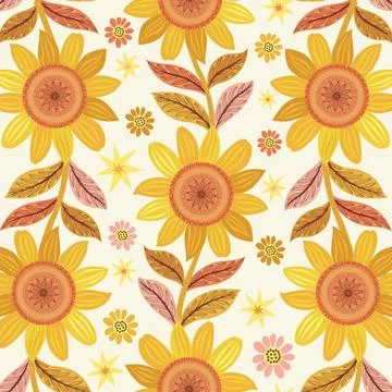 Vector Illustration of Floral background for fabrics, textiles. Stock Illustration