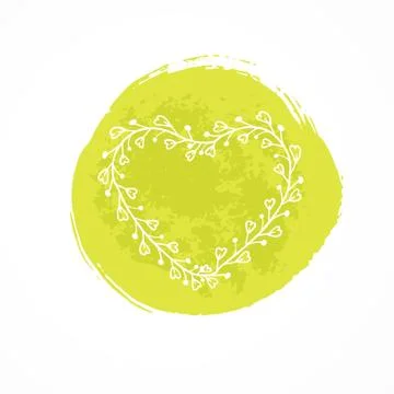 Vector illustration with a floral frame in the shape of a heart. Stock Illustration