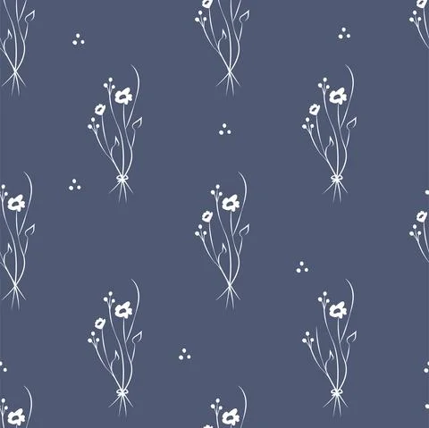 Vector illustration. Floral seamless pattern. Bouquet of wild flowers. Illustrazione stock