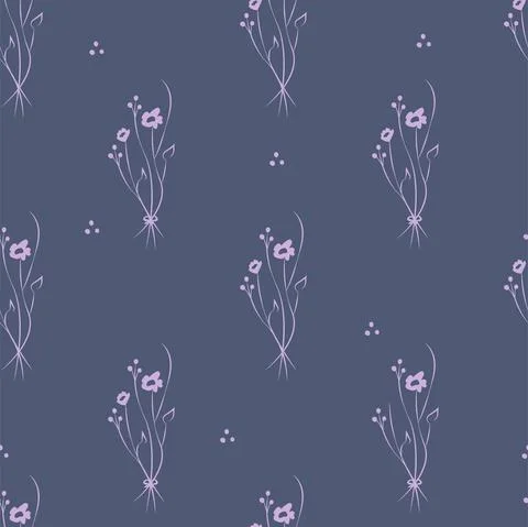 Vector illustration. Floral seamless pattern. Bouquet of wild flowers. Illustrazione stock