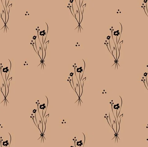 Vector illustration. Floral seamless pattern. Bouquet of wild flowers. Illustrazione stock