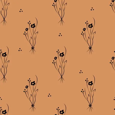 Vector illustration. Floral seamless pattern. Bouquet of wild flowers. Stock Illustration