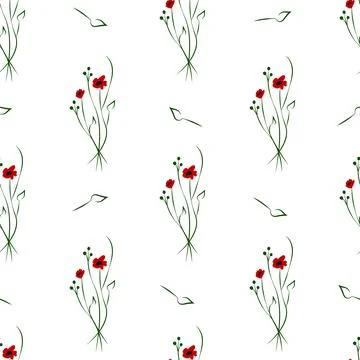 Vector illustration. Floral seamless pattern. Bouquet of wild flowers. イラスト素材