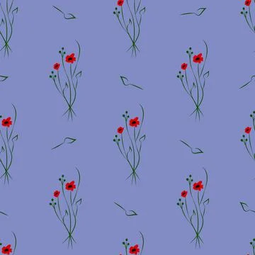 Vector illustration. Floral seamless pattern. Bouquet of wild flowers. イラスト素材