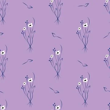 Vector illustration. Floral seamless pattern. Bouquet of wild flowers. Illustrazione stock