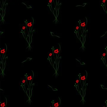 Vector illustration. Floral seamless pattern. Bouquet of wild flowers. Illustrazione stock