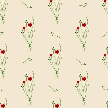 Vector illustration. Floral seamless pattern. Bouquet of wild flowers. Illustrazione stock
