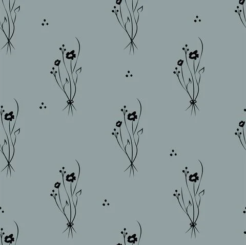 Vector illustration. Floral seamless pattern. Bouquet of wild flowers. Illustrazione stock