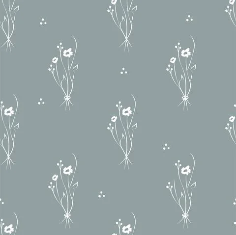 Vector illustration. Floral seamless pattern. Bouquet of wild flowers. Illustrazione stock
