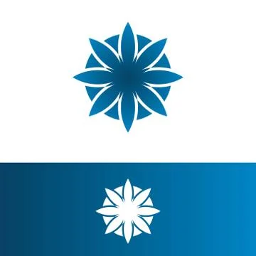 Vector illustration flower blue with circle for logo company Stock Illustration