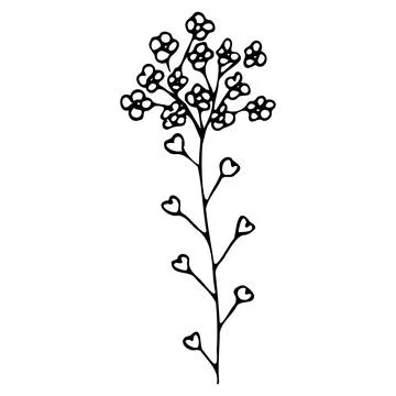 Vector illustration of a flower in doodle style Stock Illustration
