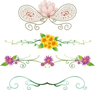 Vector illustration of  Flower endline Stock Illustration