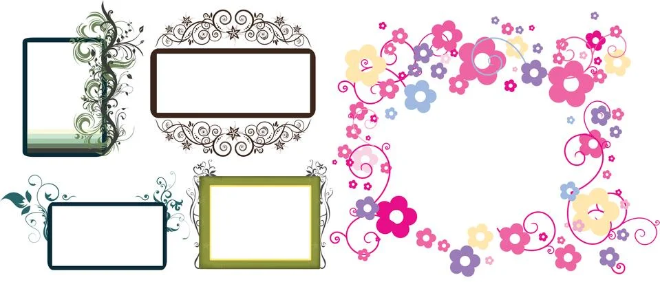 Vector illustration of Flower frame Stock Illustration