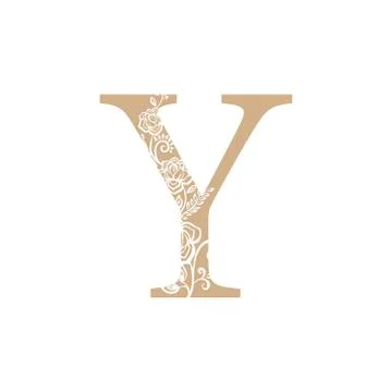 Vector illustration flower Initial letter luxury beauty flourishes ornament m Stock Illustration