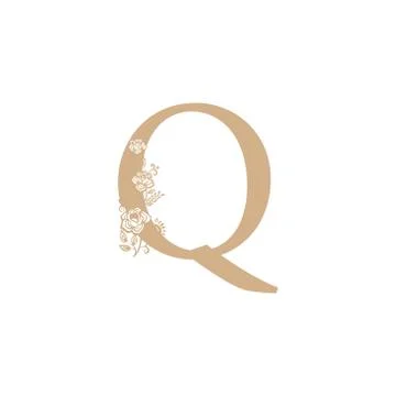 Vector illustration flower Initial letter luxury beauty flourishes ornament m Stock Illustration