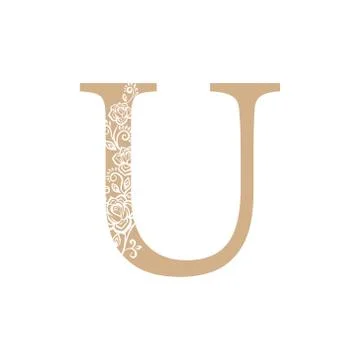 Vector illustration flower Initial letter luxury beauty flourishes ornament m Stock Illustration