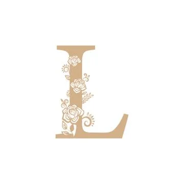Vector illustration flower Initial letter luxury beauty flourishes ornament m Stock Illustration