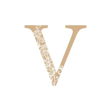 Vector illustration flower Initial letter luxury beauty flourishes ornament m Stock Illustration