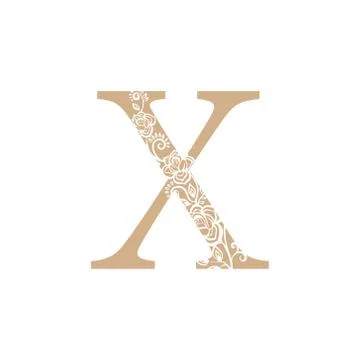 Vector illustration flower Initial letter luxury beauty flourishes ornament m Stock Illustration
