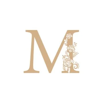 Vector illustration flower Initial letter luxury beauty flourishes ornament m Stock Illustration