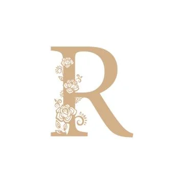 Vector illustration flower Initial letter luxury beauty flourishes ornament m Stock Illustration