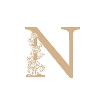 Vector illustration flower Initial letter luxury beauty flourishes ornament m Stock Illustration