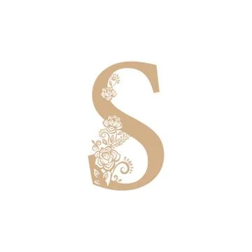 Vector illustration flower Initial letter luxury beauty flourishes ornament m Stock Illustration