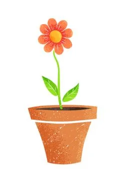 Vector illustration of flower in pot Stock Illustration