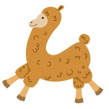 Vector illustration of a fluffy alpaca in a flat style Stock-Illustration