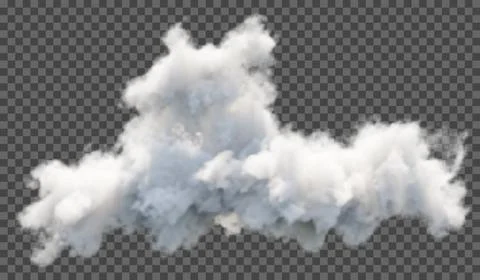 Vector illustration. Fluffy cloud or haze on a transparent background. Weathe Stock Illustration