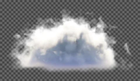 Vector illustration. Fluffy cloud or haze on a transparent background. Weathe Stock Illustration