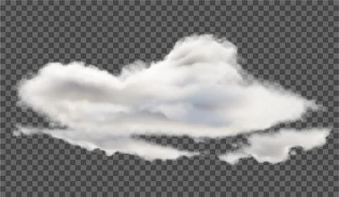 Vector illustration. Fluffy cloud or haze on a transparent background. Weathe Stock Illustration