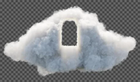 Vector illustration of fluffy cloud or haze on a transparent background with Stock Illustration