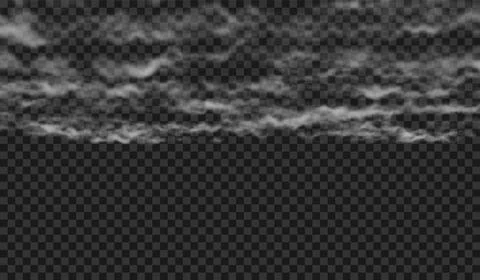 Vector illustration. Fluffy cloud or haze on a transparent background. Weathe Stock Illustration