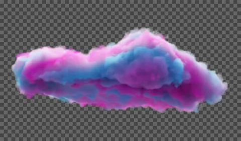 Vector illustration. Fluffy multicolored cloud or haze on a transparent backg Stock Illustration