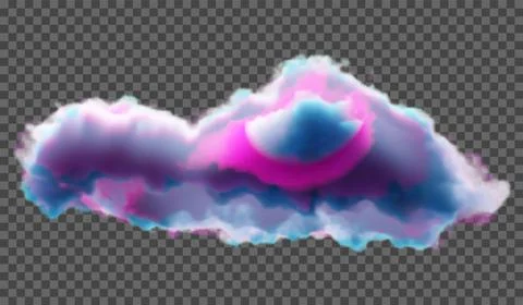 Vector illustration. Fluffy multicolored cloud or haze on a transparent backg Stock Illustration